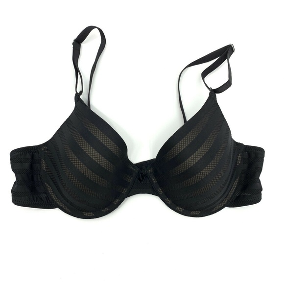 Maidenform Self Expressions T-Shirt Bra Womens Size 36B Black Stripe Underwire - Picture 1 of 10
